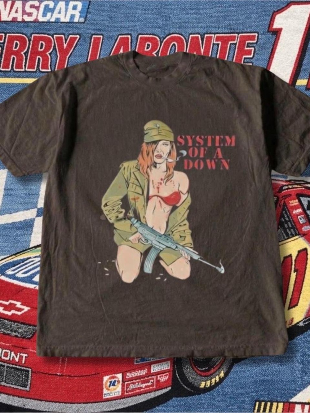 Brown System Of A Down Graphic Band Tee